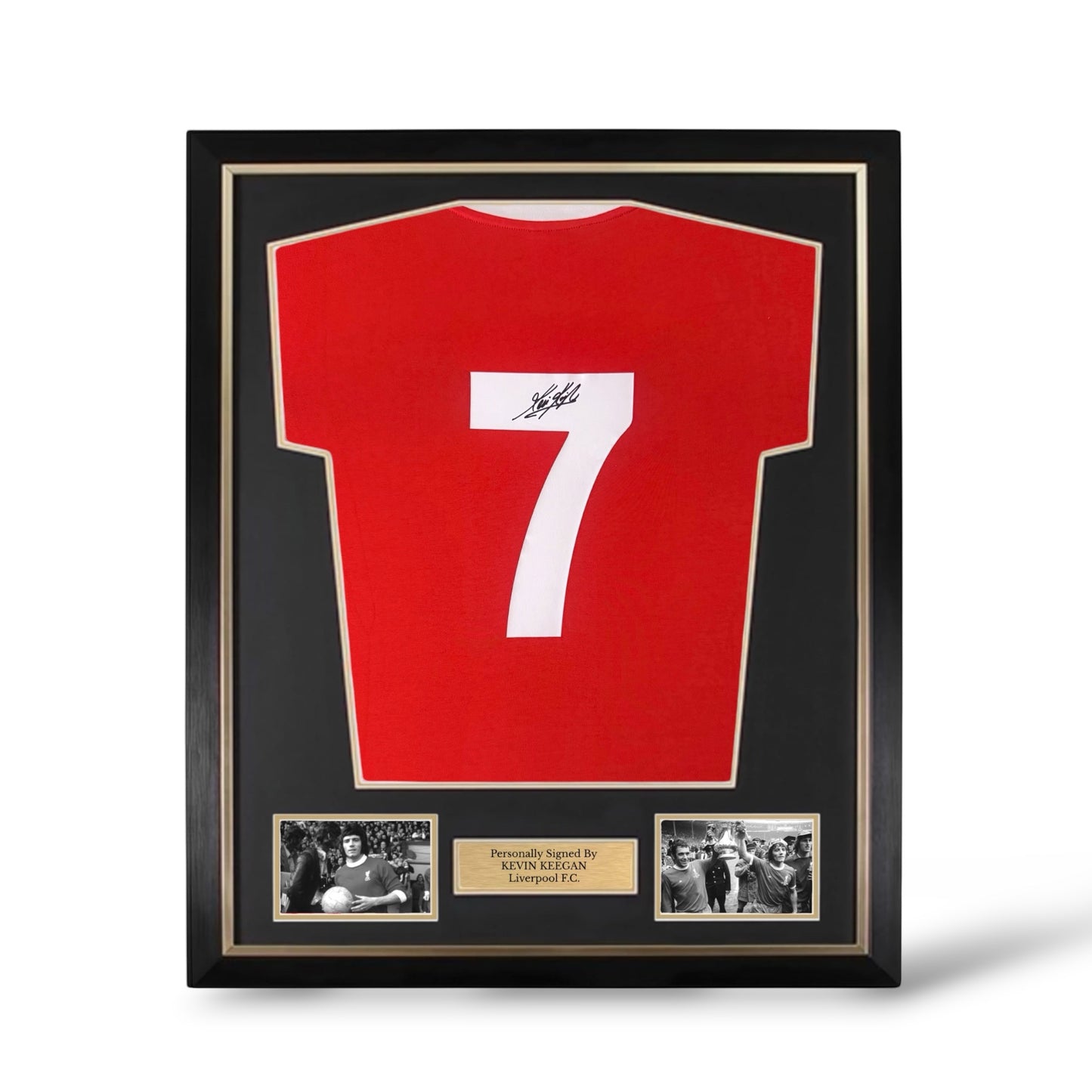 Kevin Keegan Signed Liverpool Retro Home Shirt- Deluxe Framed
