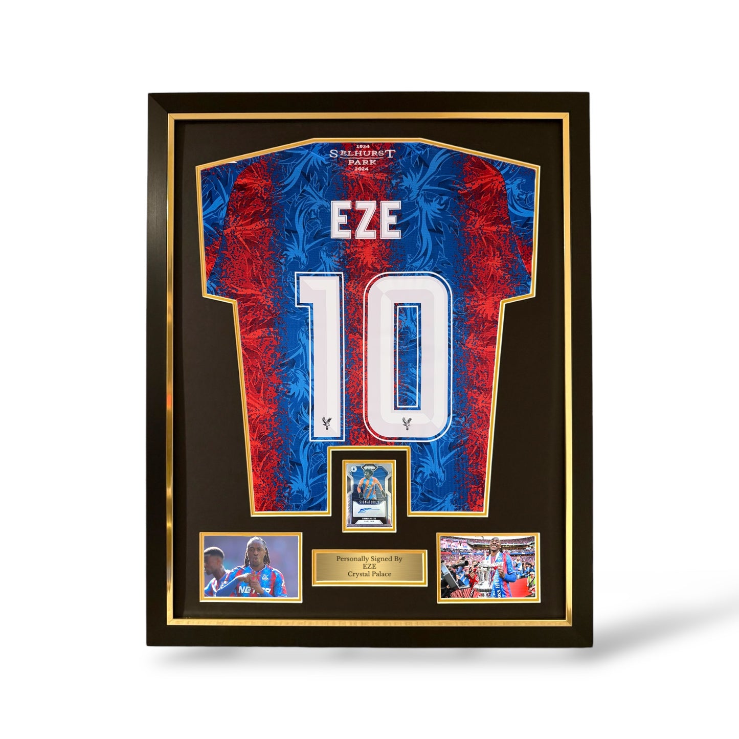 Eberechi Eze Signed Panini Auto Card/ Crystal Palace 2024/25 Home Shirt- Deluxe Framed