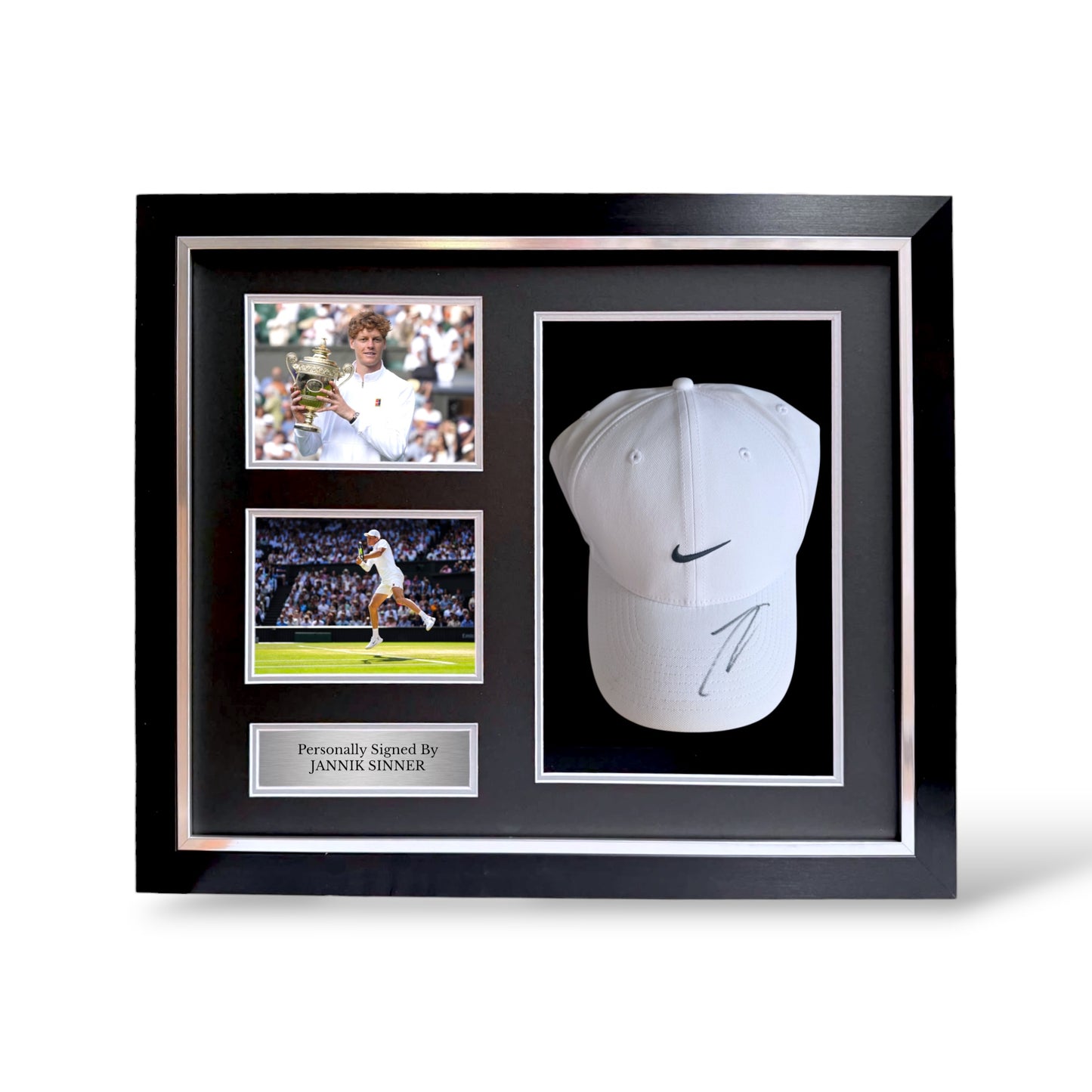 Jannik Sinner Signed Nike Cap/ Wimbledon Champion- Deluxe Framed
