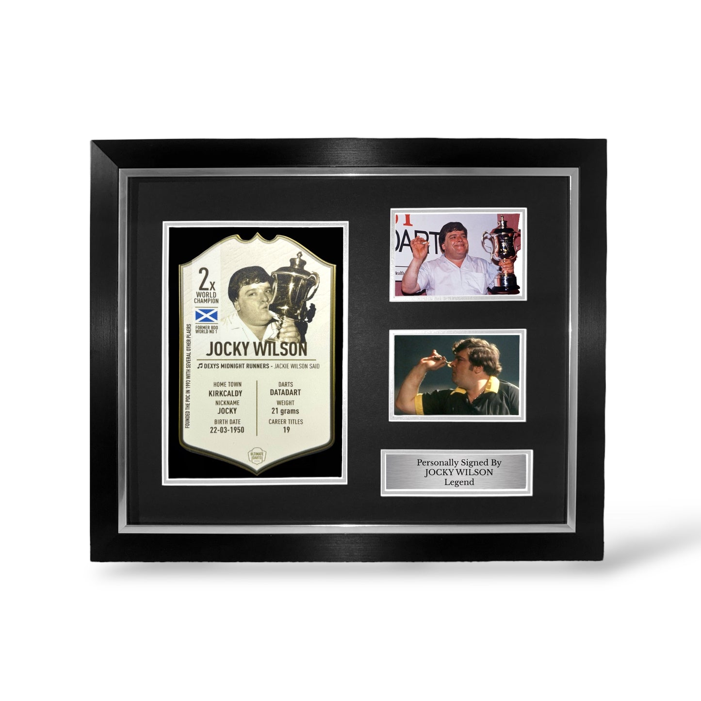 Jocky Wilson Ultimate Darts Card- Deluxe Framed