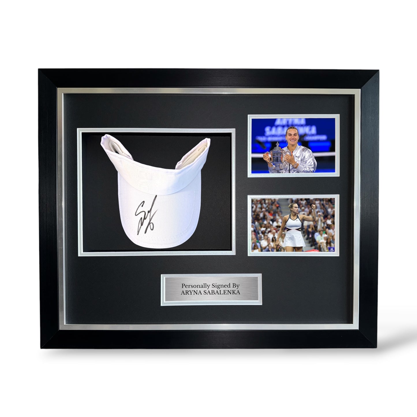Aryna Sabalenka Signed Tennis Visor- Deluxe Framed