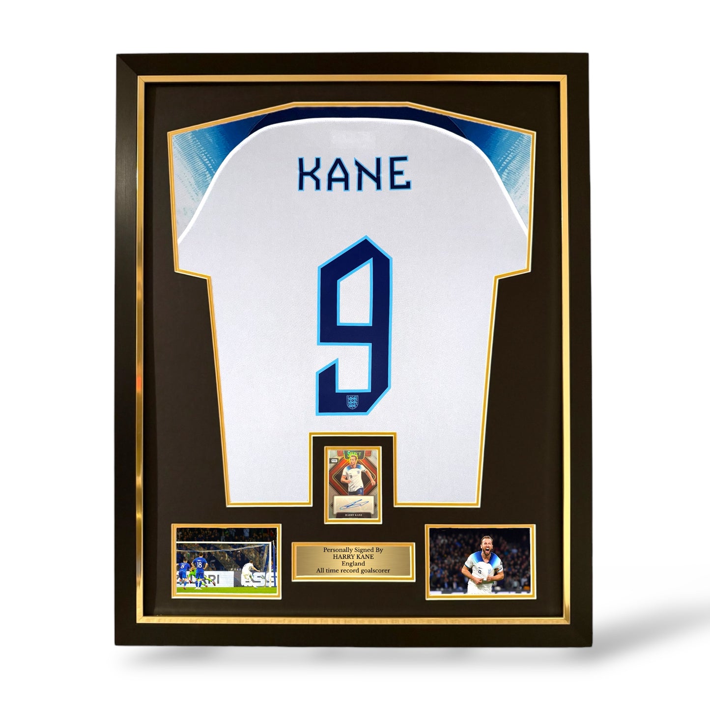 Harry Kane Signed Panini Auto Card/ England 2022/23 Home Shirt- Deluxe Framed
