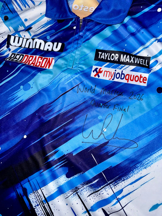 Luke Humphries MATCH WORN Signed 2026 Winmau World Masters Quarter Final Shirt
