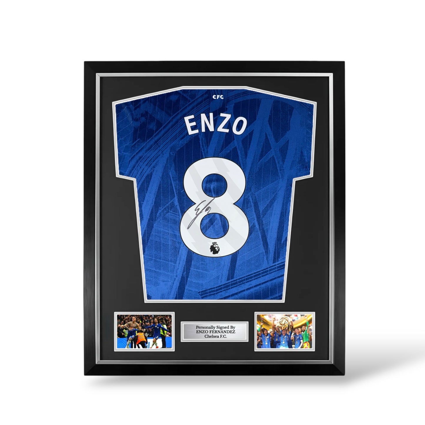 Enzo Fernandez Signed Chelsea 2025/26 Home Shirt- Deluxe Framed
