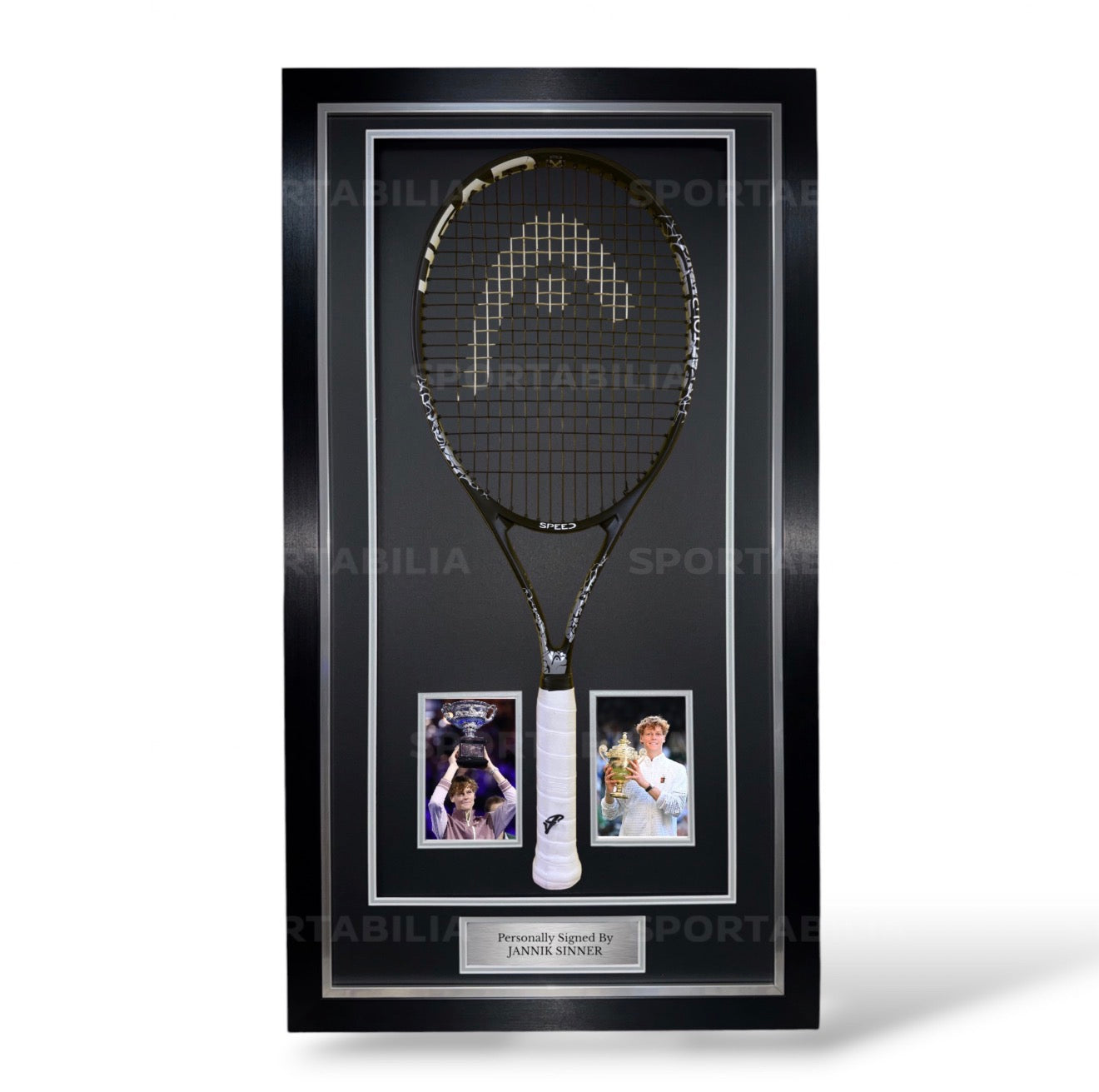 Jannik Sinner Signed Head Speed Tennis Racket- Deluxe Framed
