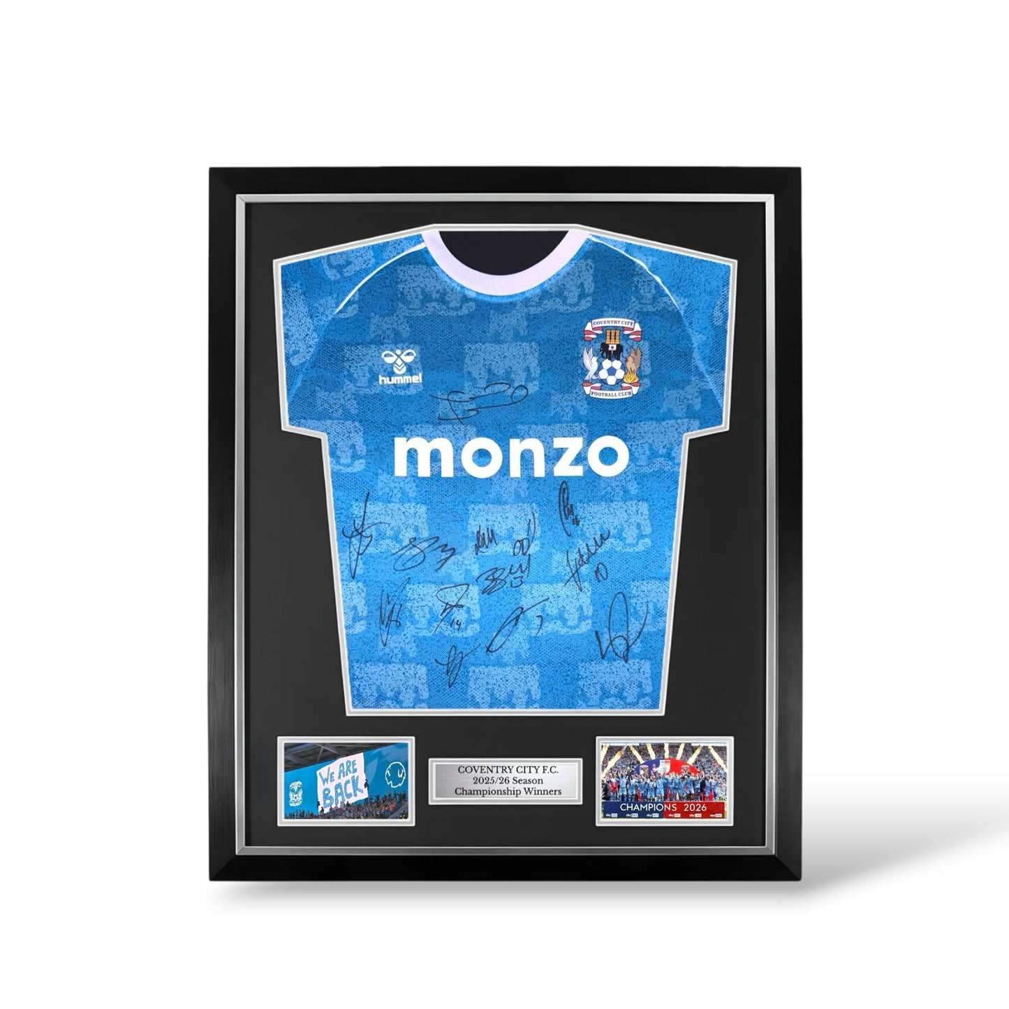 Coventry City Squad Signed 2025/26 Season Home Shirt- Deluxe Framed