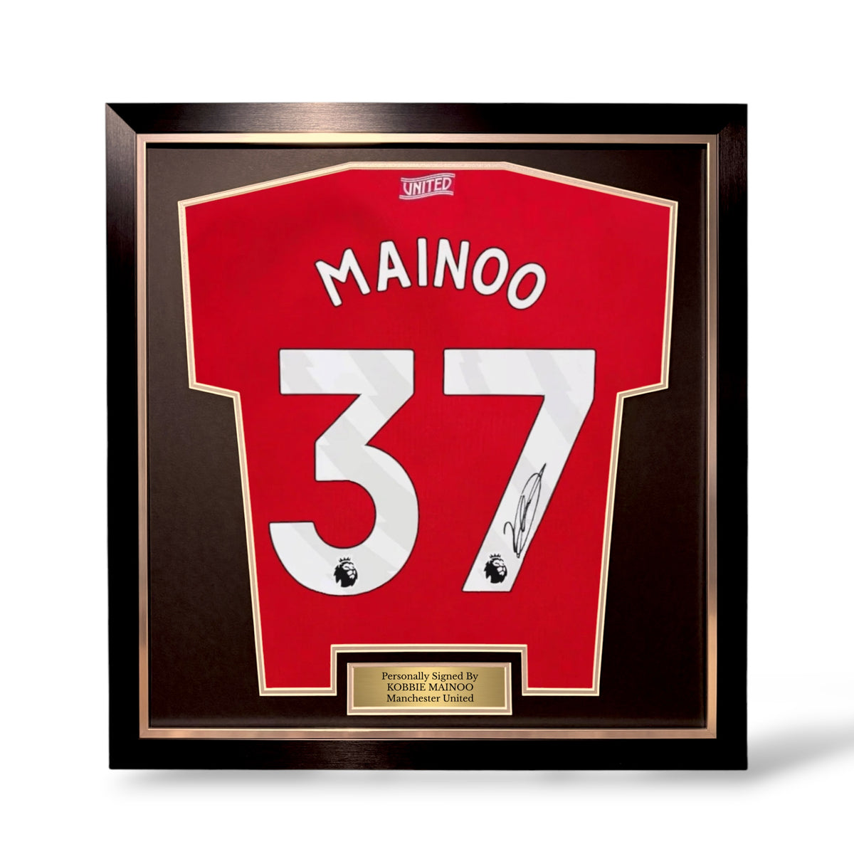 Kobbie Mainoo Signed Manchester United 2026/27 Home Shirt- Simple Deluxe Framed