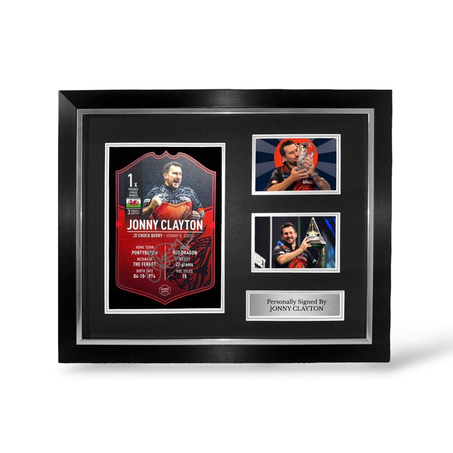 Jonny Clayton Signed Ultimate Darts Card- Deluxe Framed