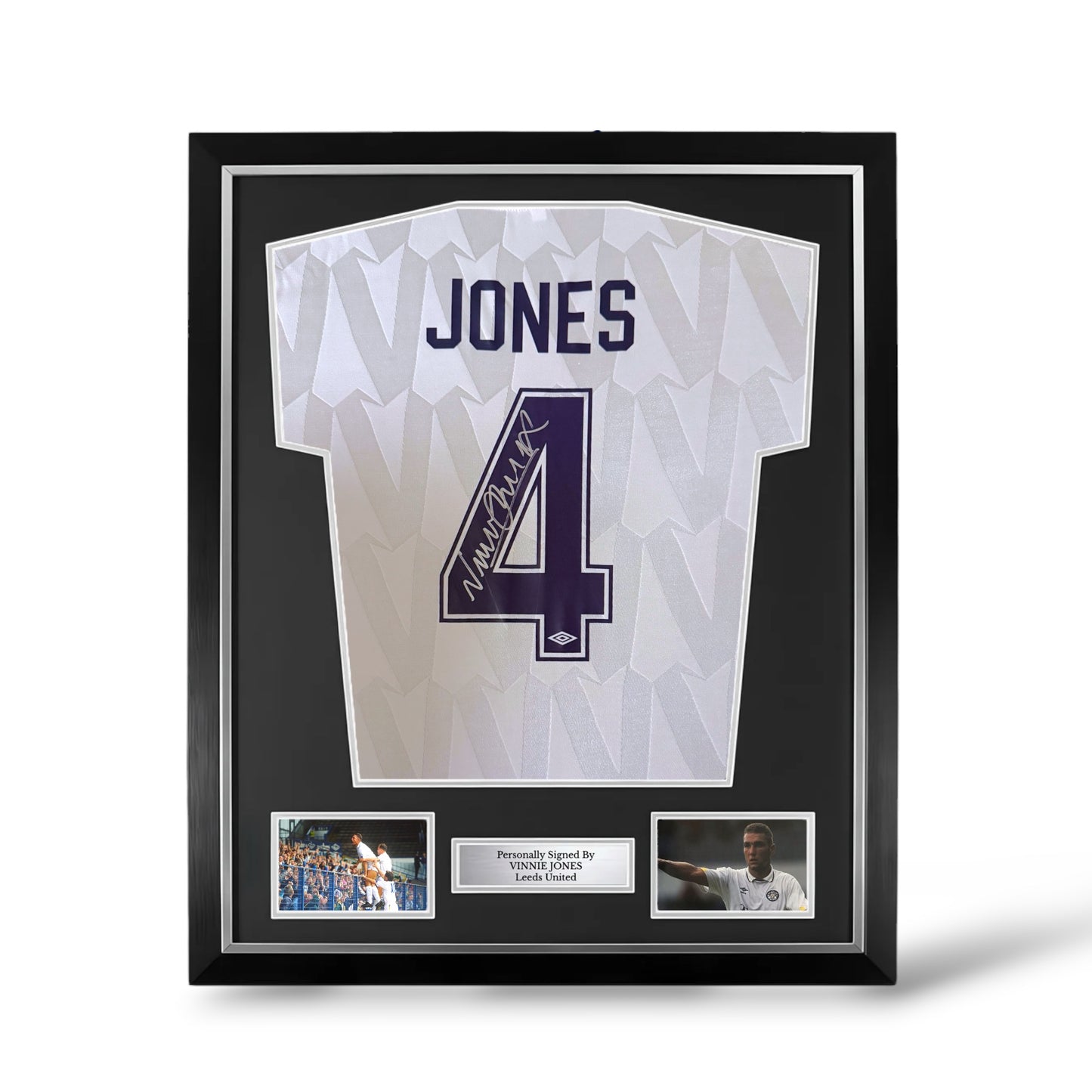 Vinnie Jones Signed Leeds United Shirt- Deluxe Framed