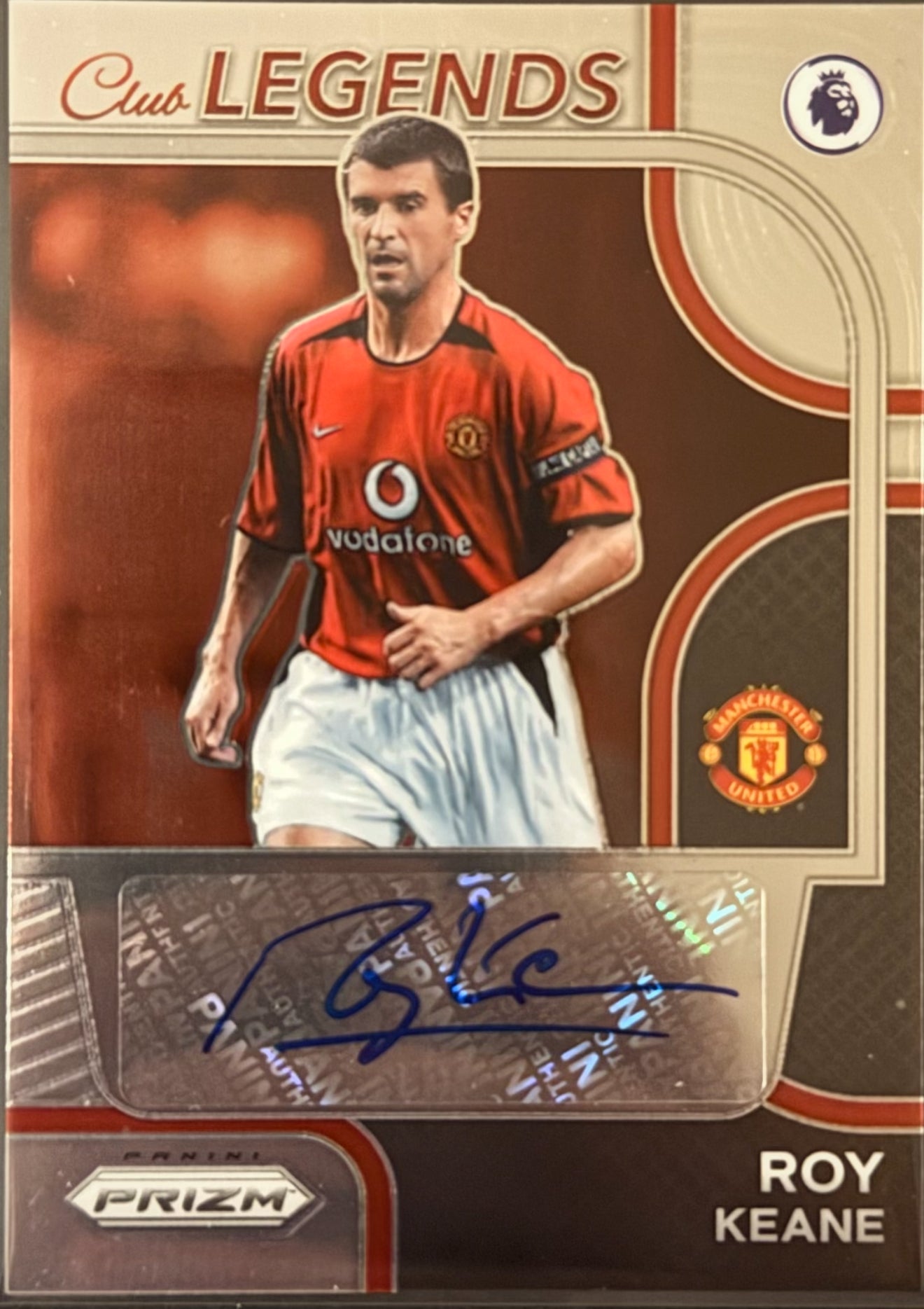 Roy Keane Signed Panini Auto Card/ Manchester United 1998/99 Home Shirt- Deluxe Framed