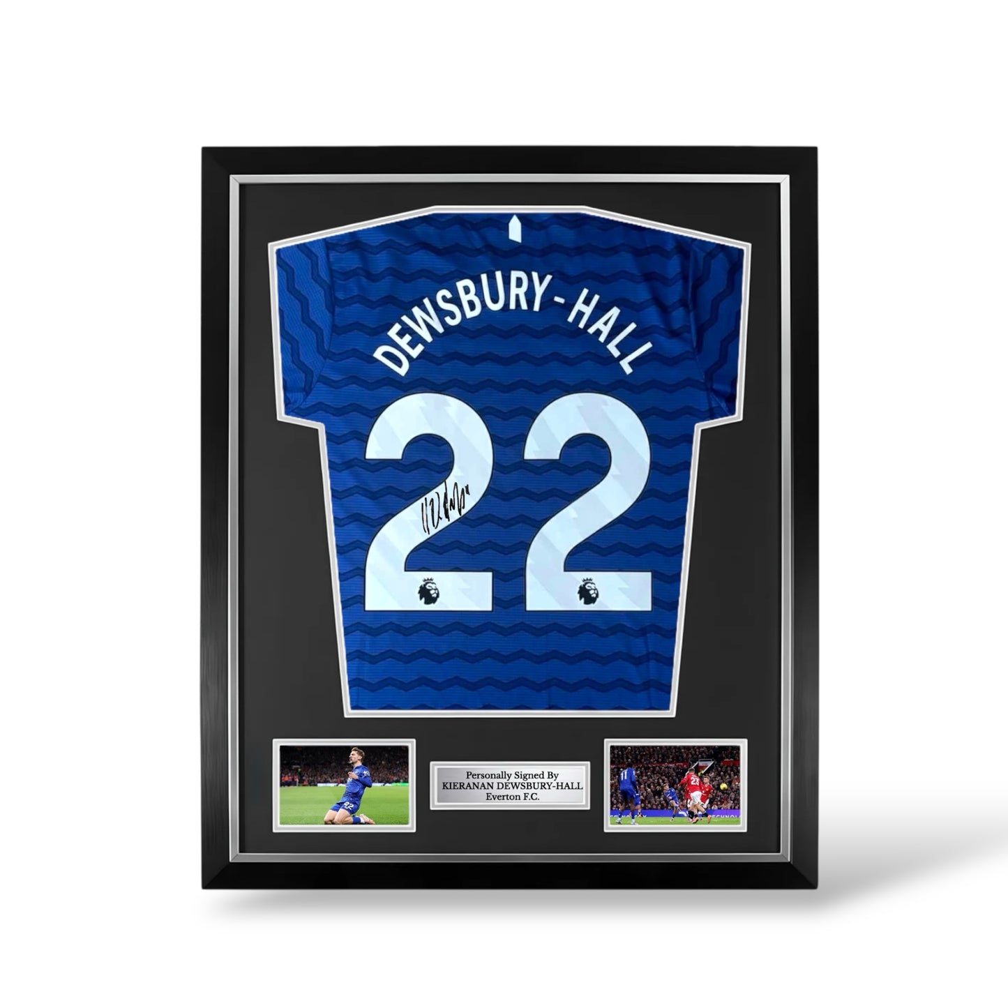 Kiernan Dewsbury-Hall Signed Everton 2025/26 Home Shirt- Deluxe Framed