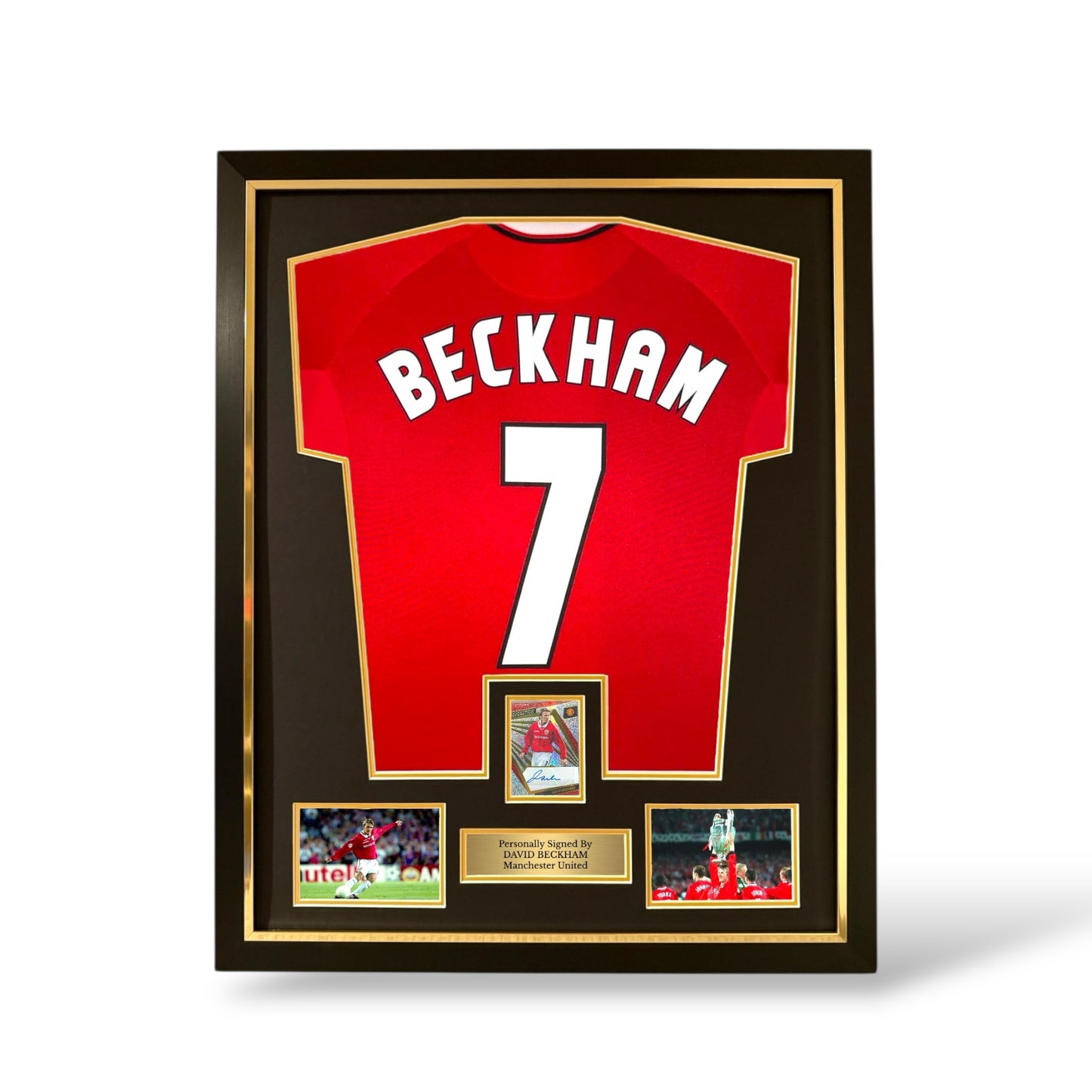 David Beckham Signed Panini Auto Card/ Manchester United 1998/99 Shirt- Deluxe Framed