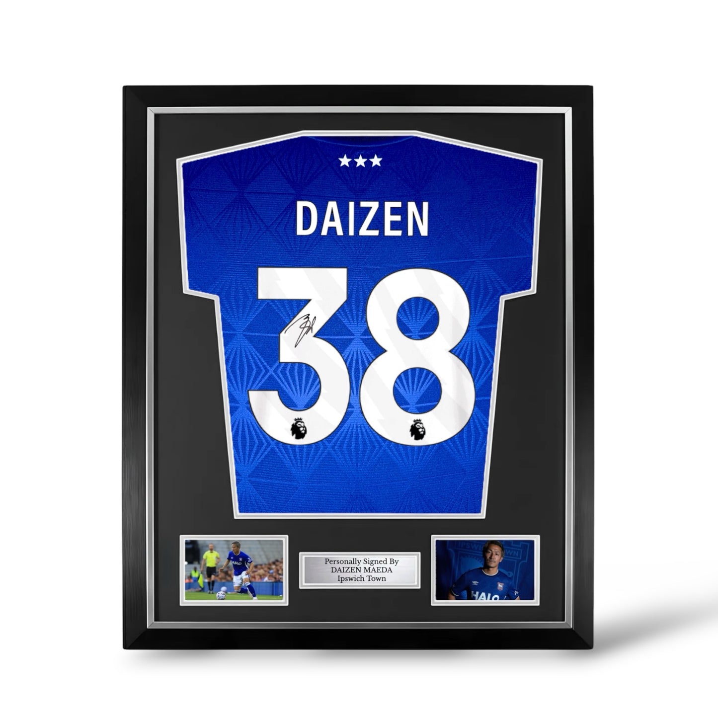 Daizen Maeda Signed Ipswich Town 2026/27 Home Shirt- Deluxe Framed