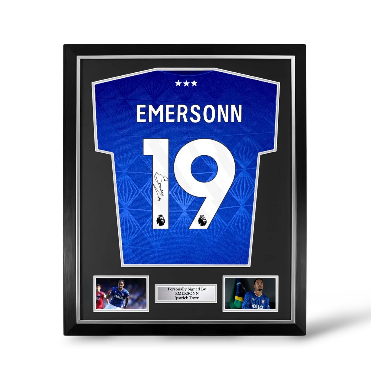 Emersonn Signed Ipswich Town 2026/27 Home Shirt- Deluxe Framed
