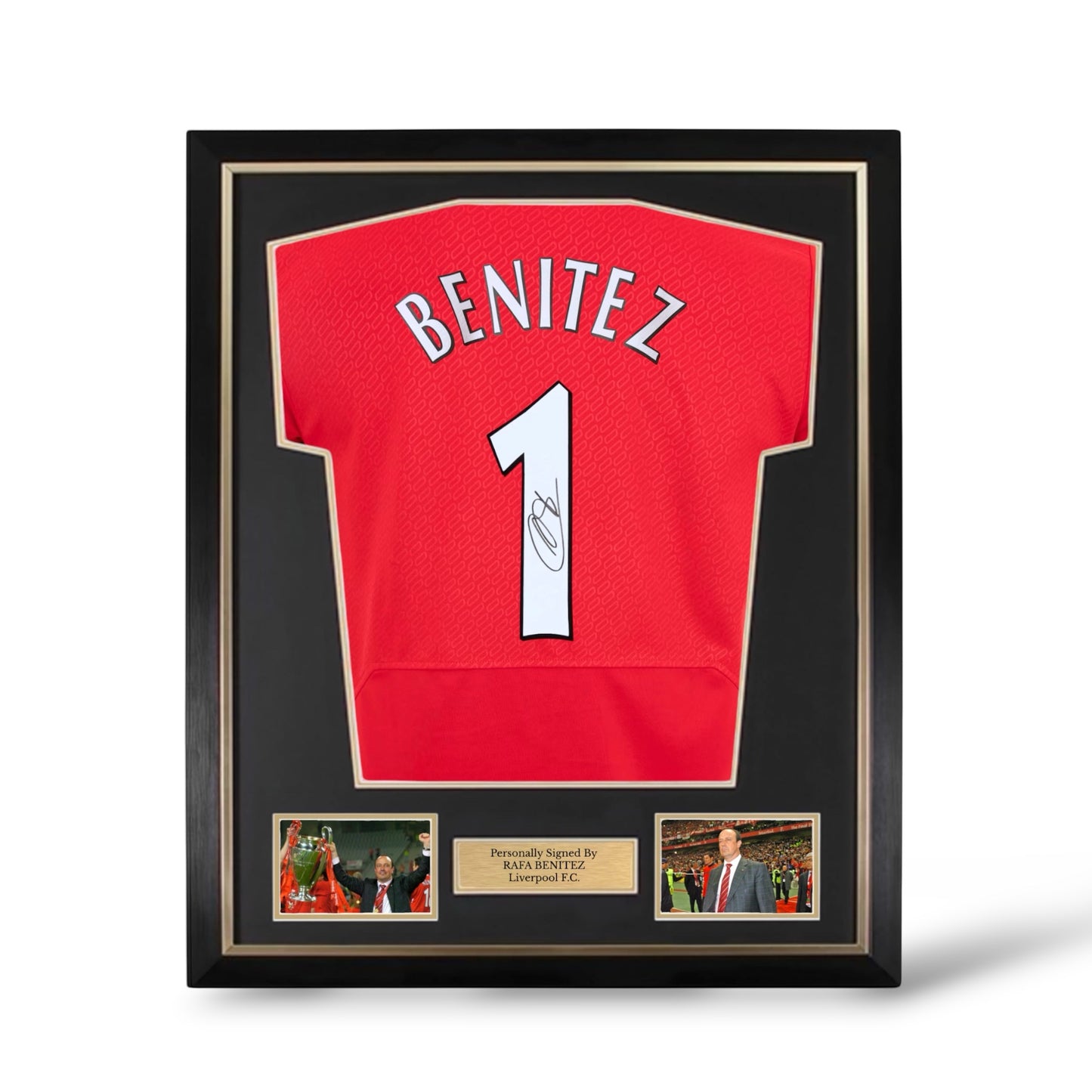 Rafa Benitez Signed Liverpool 2005 Istanbul Shirt- Deluxe Framed