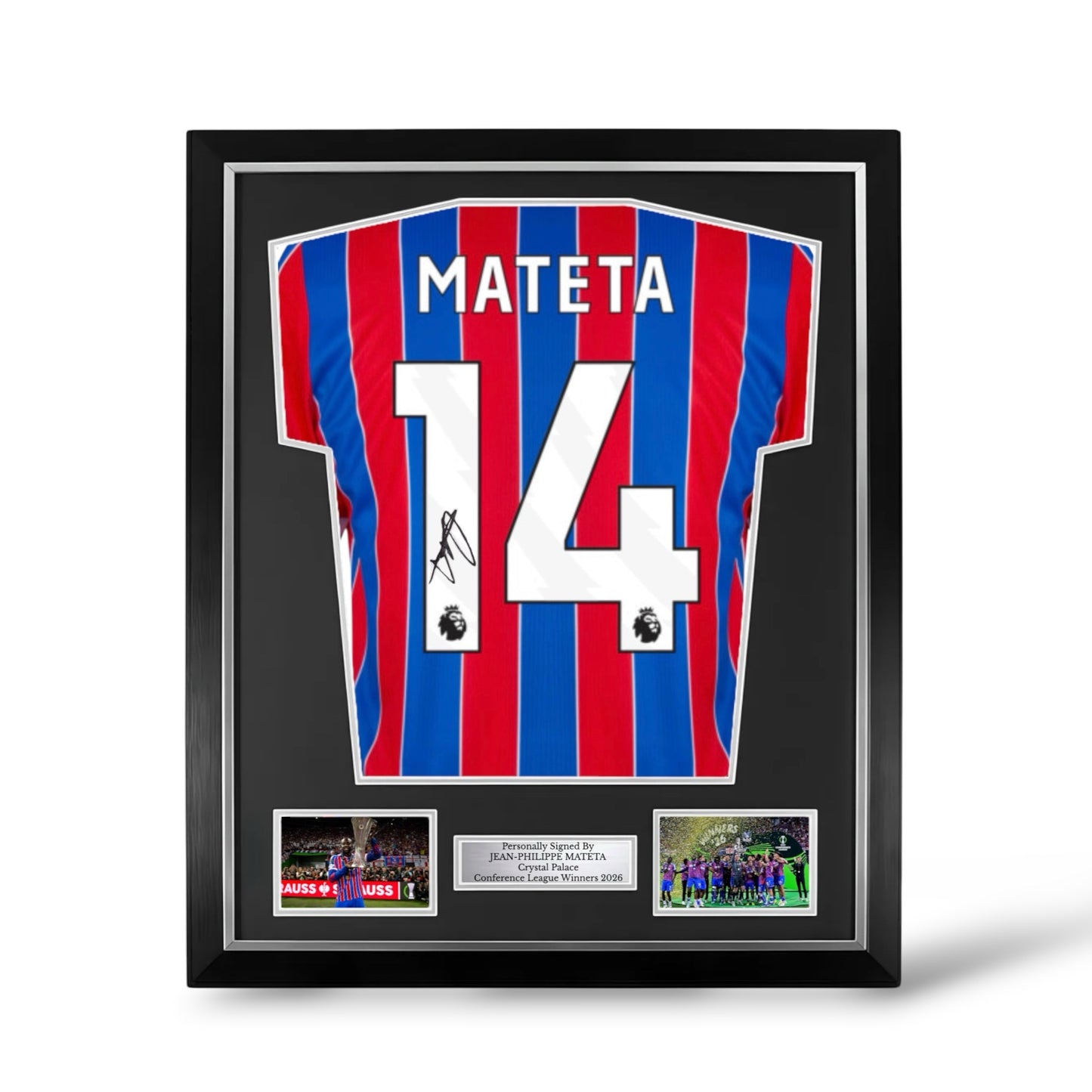 Jean-Philippe Mateta Signed Crystal Palace 2025/26 Home Shirt- Deluxe Framed