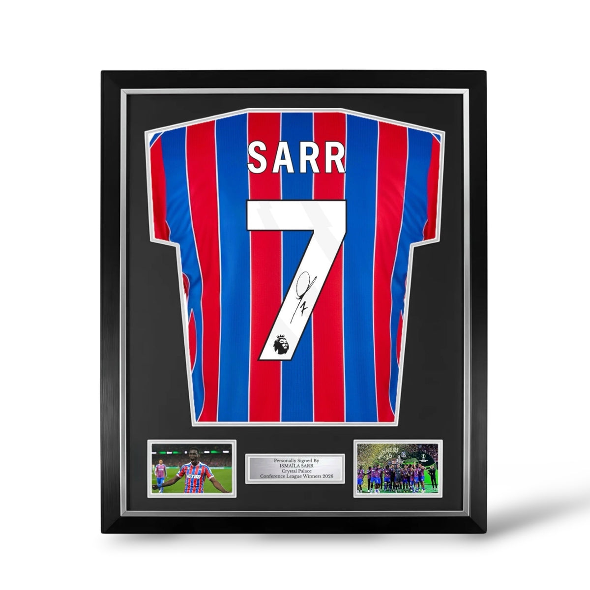 Ismaila Sarr Signed Crystal Palace 2025/26 Home Shirt- Deluxe Framed