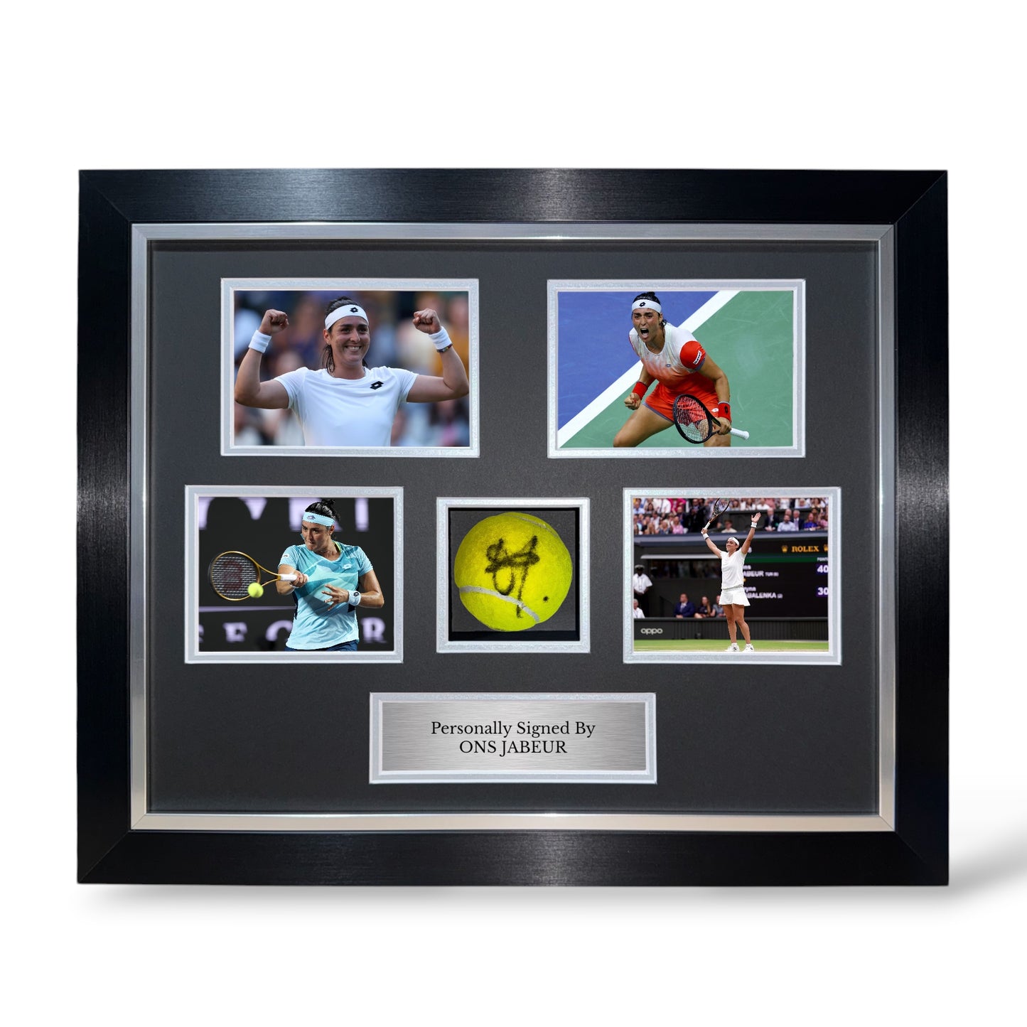 Ons Jabeur Signed Slazenger Wimbledon Tennis Ball- Deluxe Framed