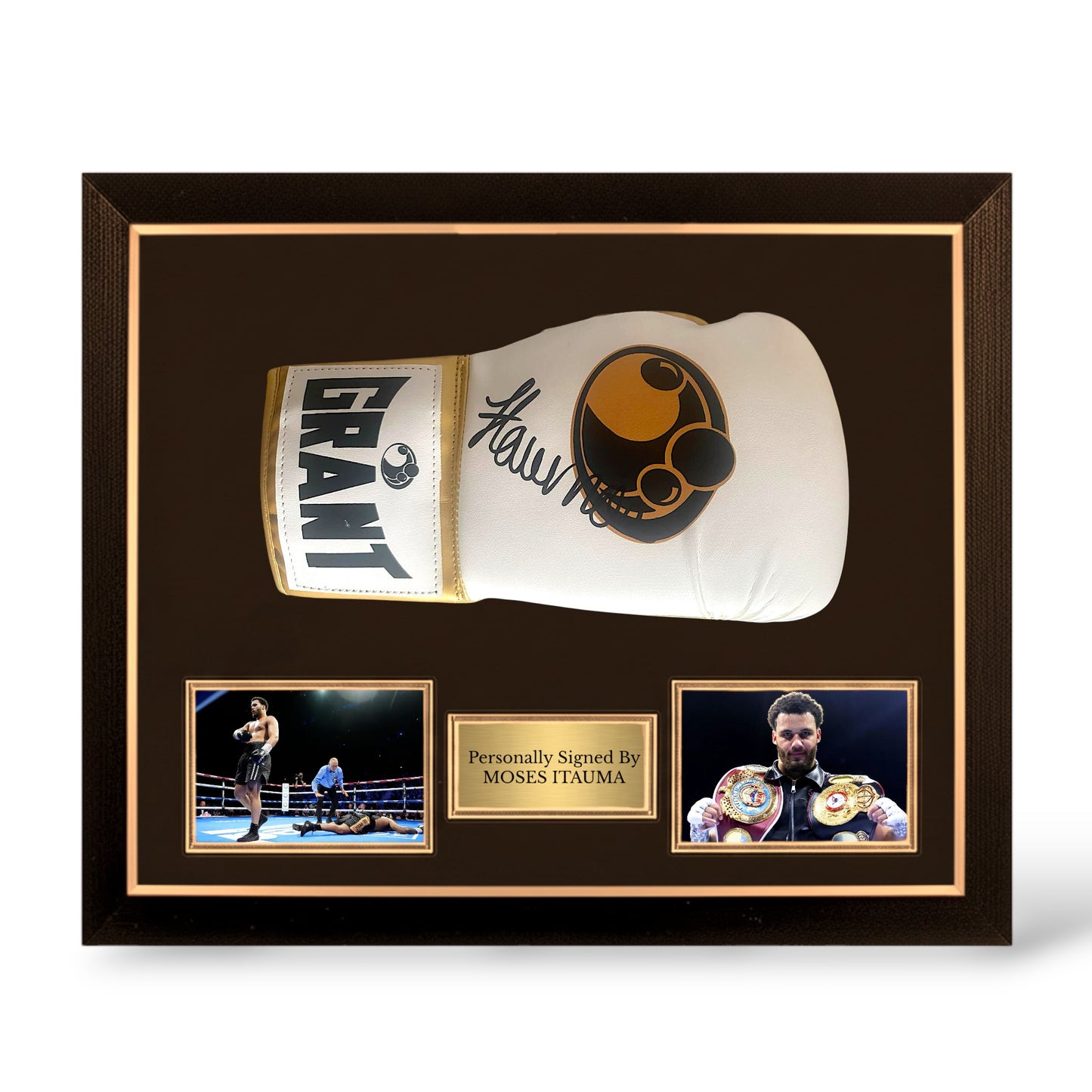 Moses Itauma Signed Grant Boxing Glove- Deluxe Dome Framed