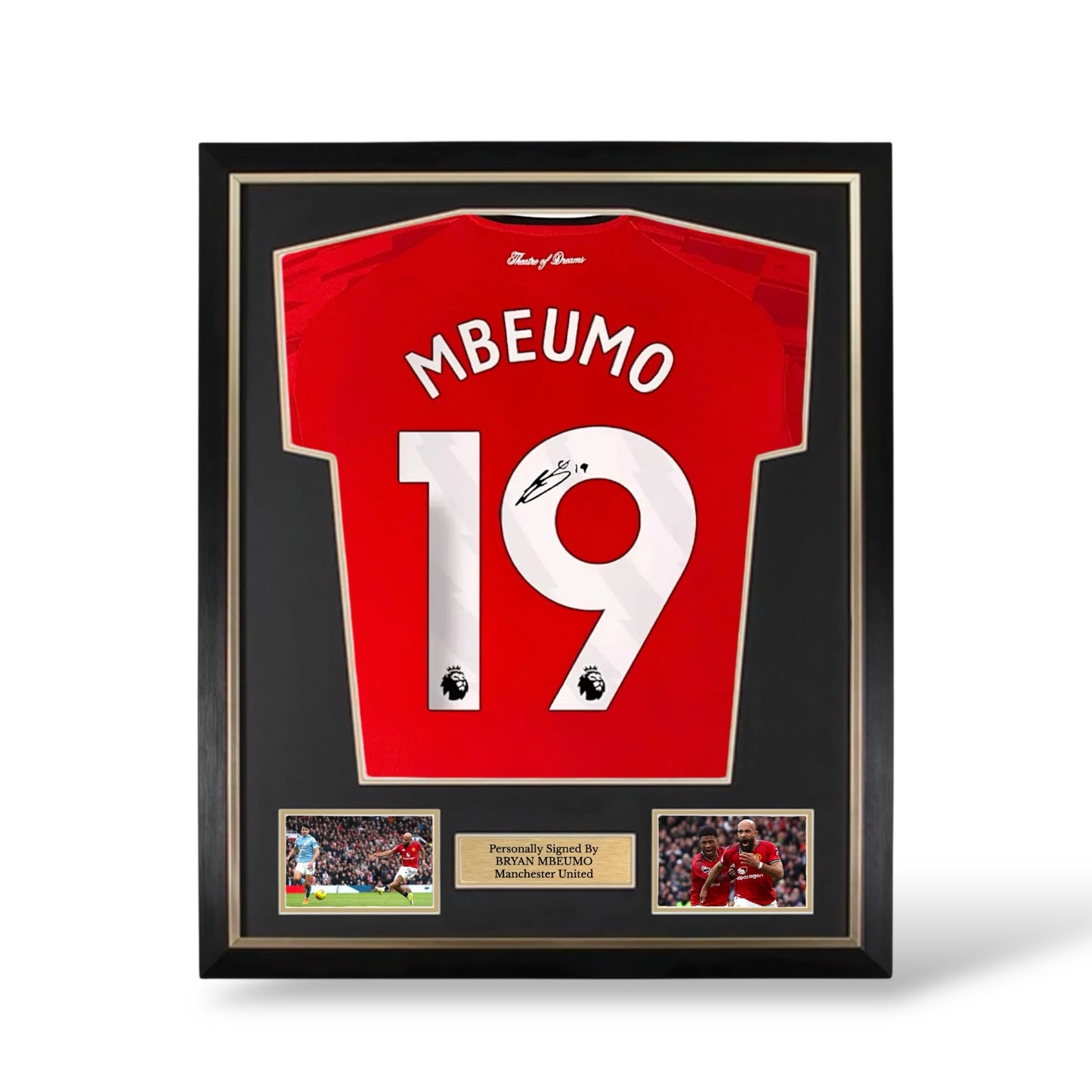 Bryan Mbeumo Signed Manchester United 2025/26 Home Shirt- Deluxe Framed