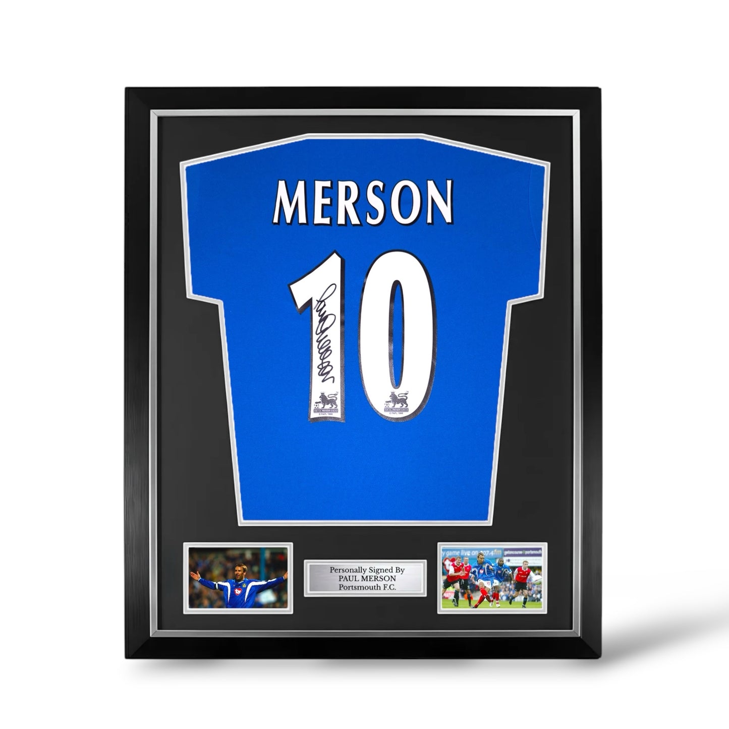 Paul Merson Signed Football Shirt/ Portsmouth Presentation- Deluxe Framed