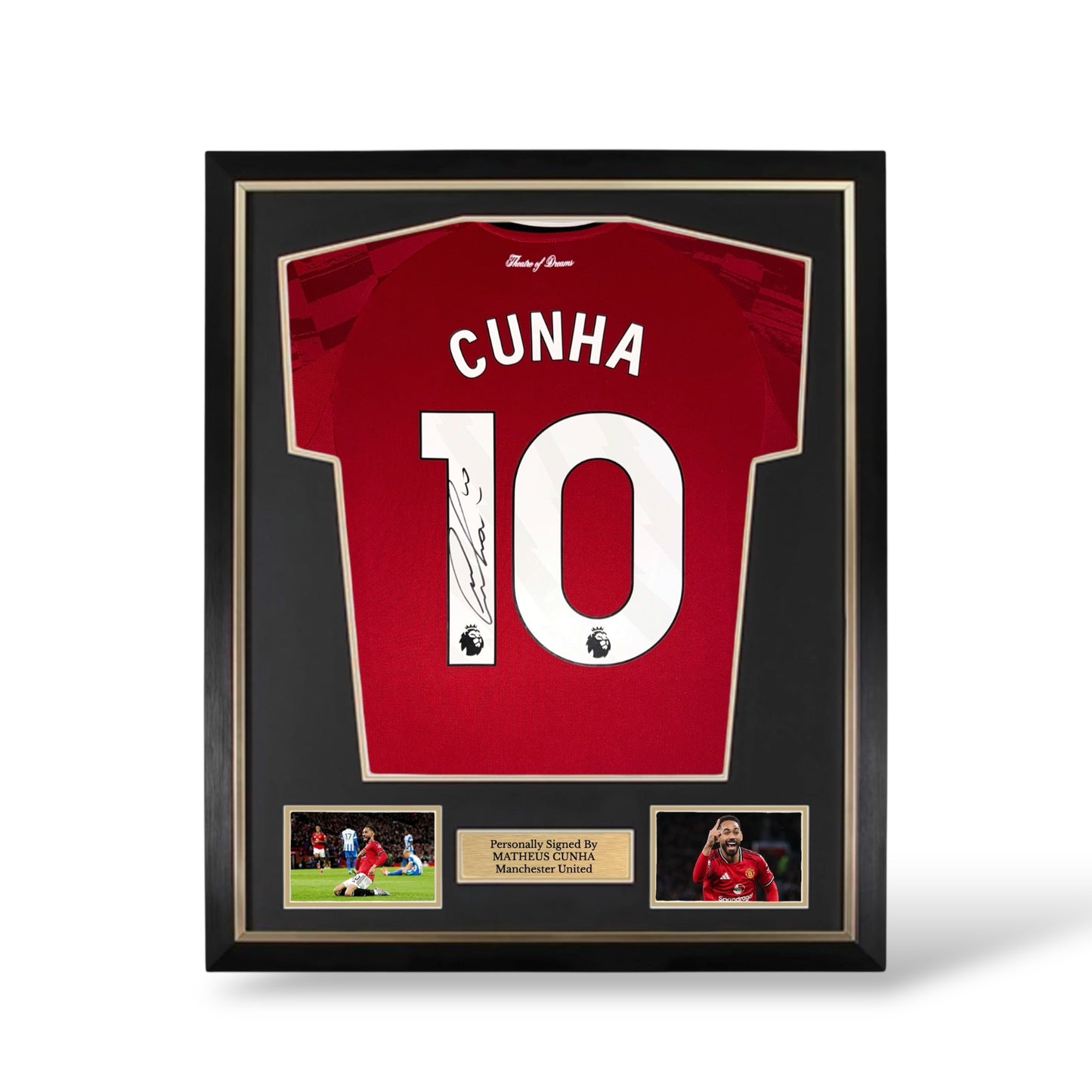 Matheus Cunha Signed Manchester United 2025/26 Home Shirt- Deluxe Framed