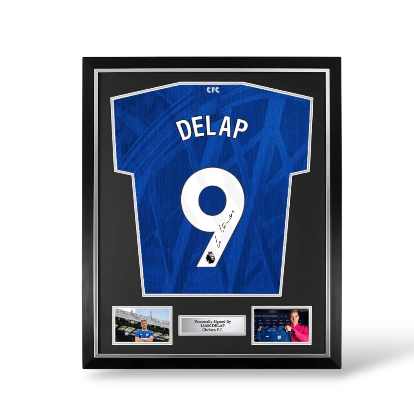 Liam Delap Signed Chelsea 2025/26 Home Shirt- Deluxe Framed