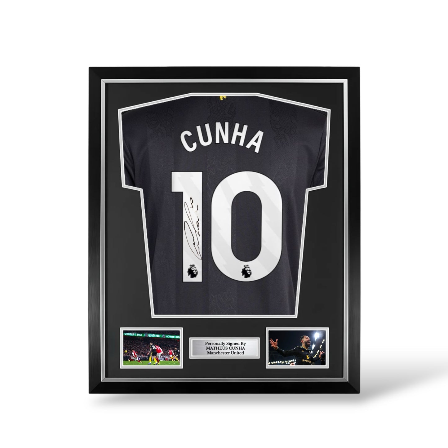 Matheus Cunha Signed Manchester United 2025/26 Third Shirt- Deluxe Framed