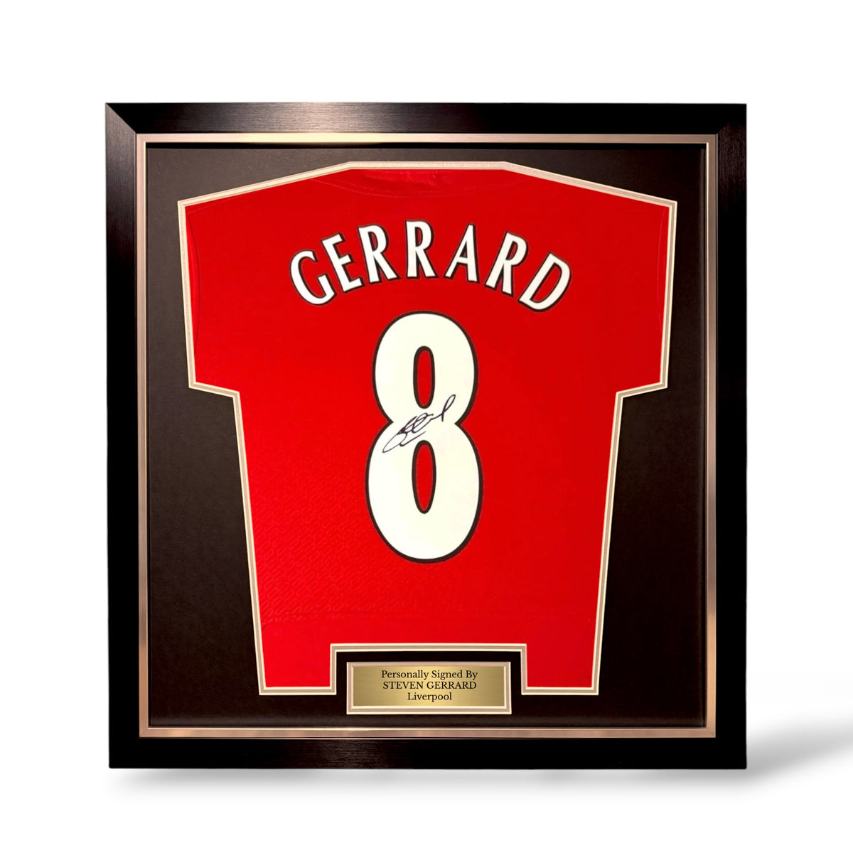 Steven Gerrard Signed Liverpool 2005 Istanbul Shirt- Simple Deluxe Framed