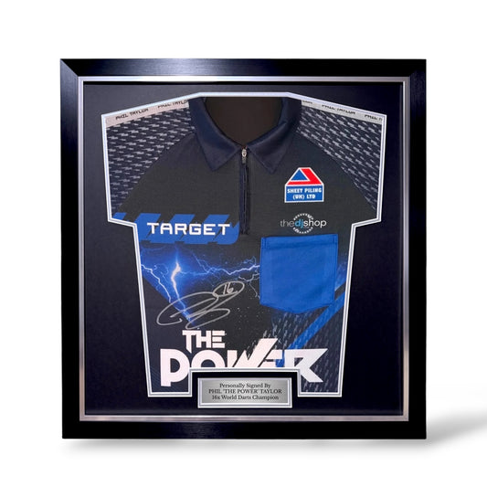 Phil Taylor Signed 2025 Target Darts Shirt- Simple Deluxe Framed