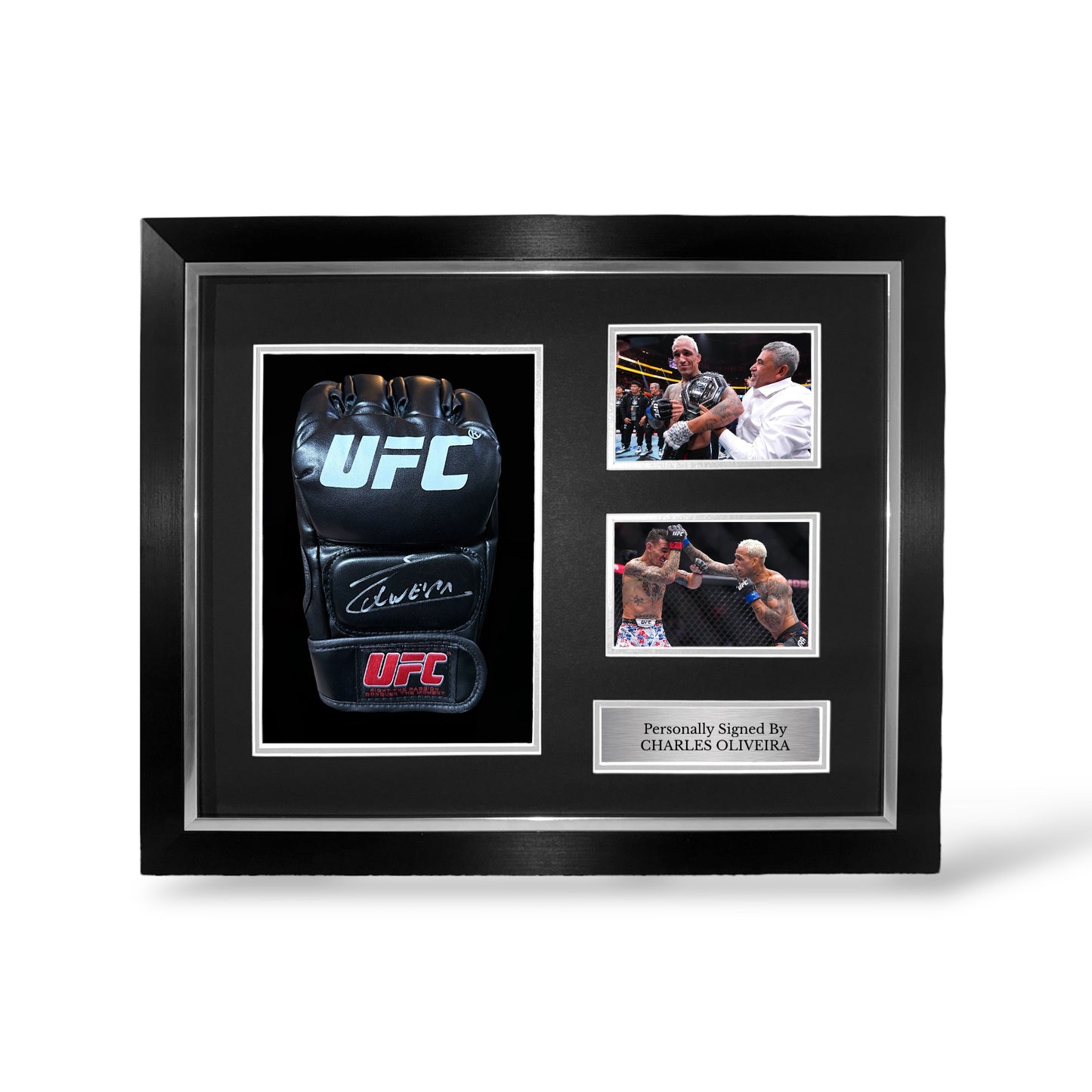 Charles Oliveira Signed UFC Glove- Deluxe Framed