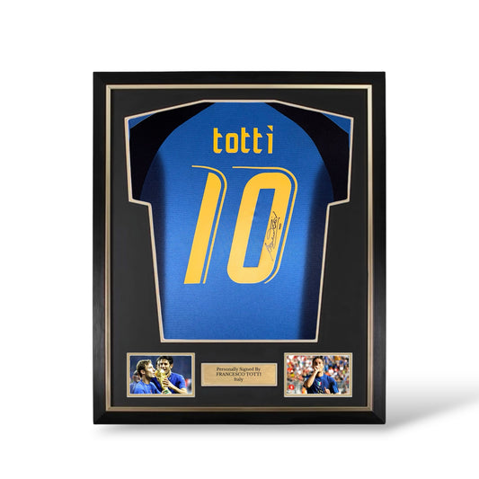 Francesco Totti Signed Italy 2006 World Cup Shirt- Deluxe Framed