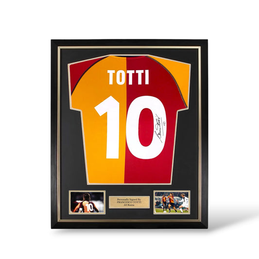 Francesco Totti Signed 2001/02 Roma Home Shirt- Deluxe Framed