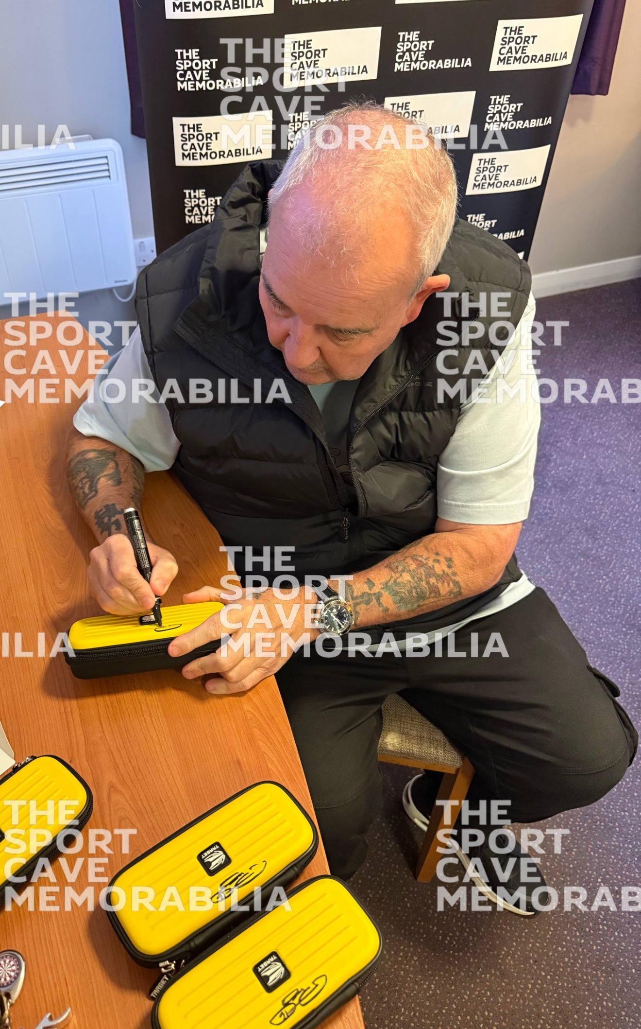 Phil Taylor Signed Target Yellow Takoma Darts Case
