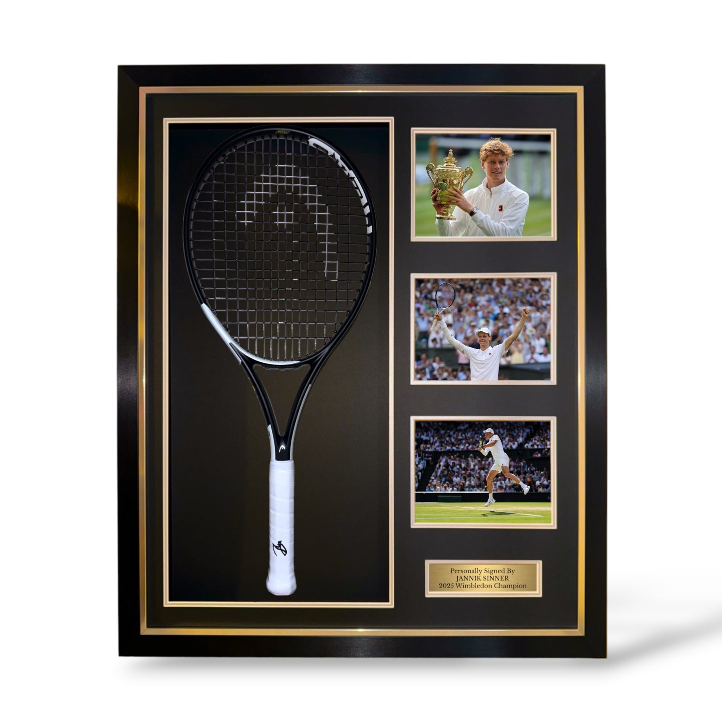 Jannik Sinner Signed Head Speed S Tennis Racket/ Wimbledon Champion- Deluxe Framed