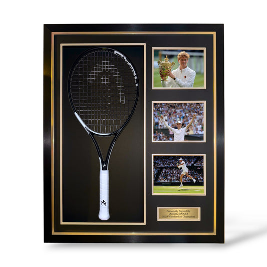 Jannik Sinner Signed Head Speed S Tennis Racket/ Wimbledon Champion- Deluxe Framed