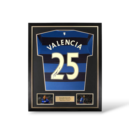 Antonio Valencia Signed Manchester United 2011-13 Away Shirt- Deluxe Framed