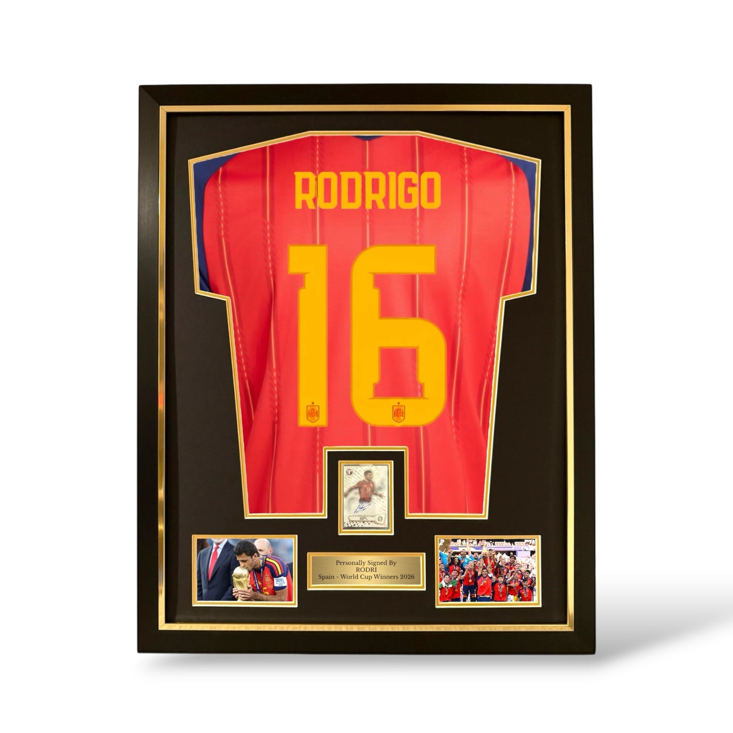 Rodri Signed Official Topps Pristine Auto Card/ Spain World Cup 2026 Home Shirt- Deluxe Framed