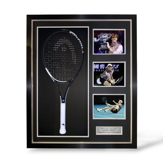 Jannik Sinner Signed Head Speed S Tennis Racket/ Australian Open Champion- Deluxe Framed
