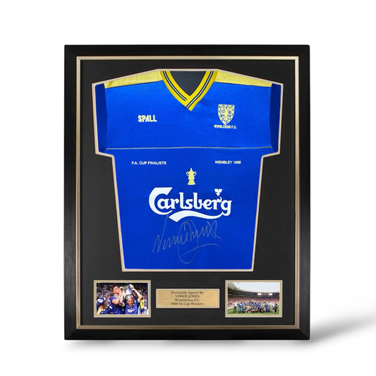 Vinnie Jones Signed Wimbledon 1988 FA Cup Final Shirt- Deluxe Framed