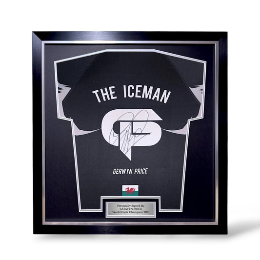 Gerwyn Price Signed World Champion 2021 Style Shirt- Simple Deluxe Framed