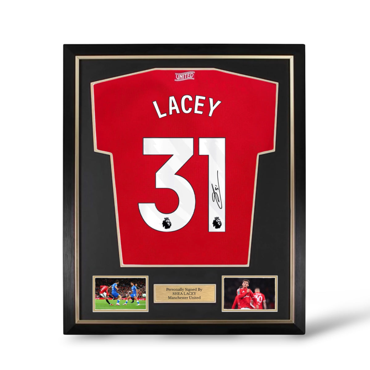 Shea Lacey Signed Manchester United 2026/27 Home Shirt- Deluxe Framed