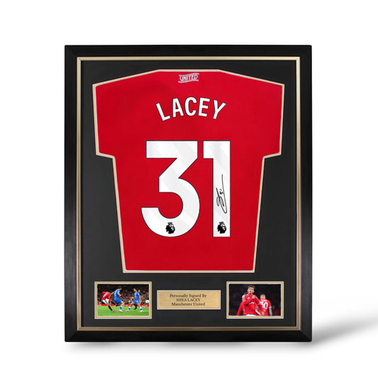 Shea Lacey Signed Manchester United 2026/27 Home Shirt- Deluxe Framed