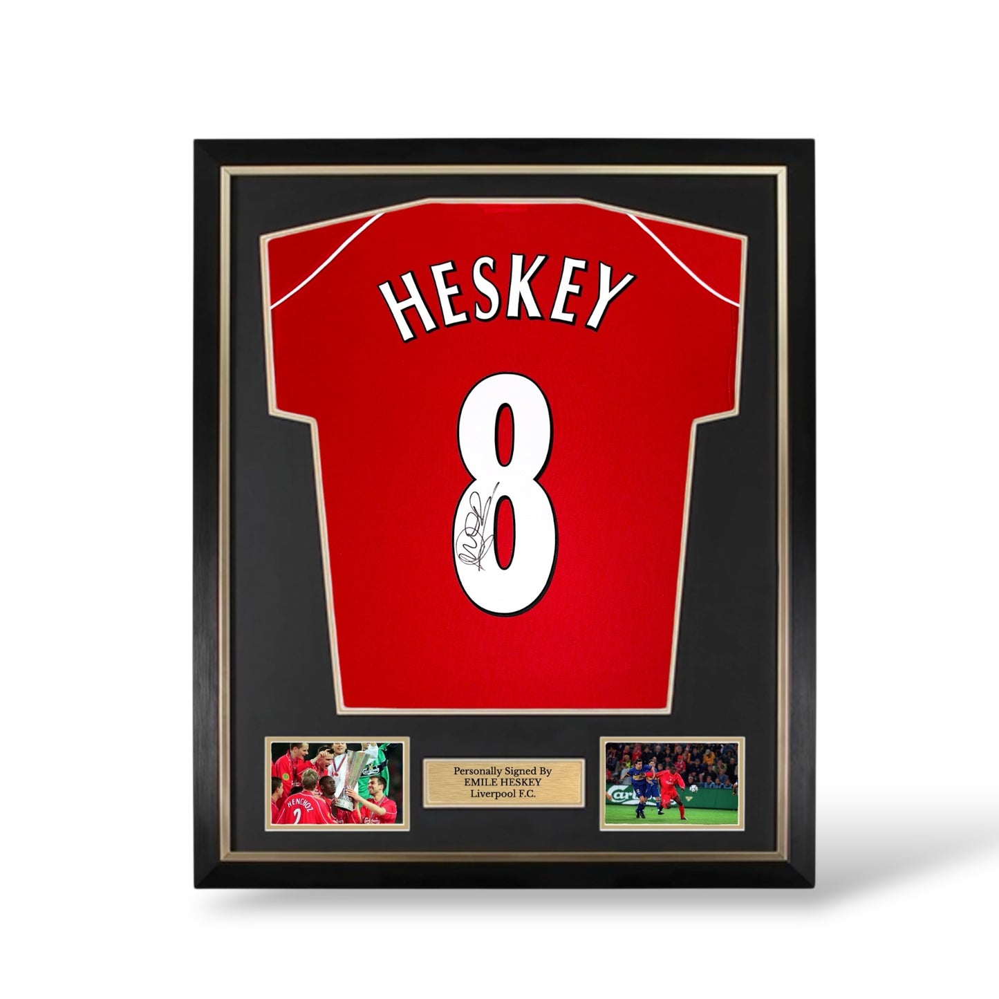 Emile Heskey Signed Liverpool 2000/2001 Home Shirt- Deluxe Framed