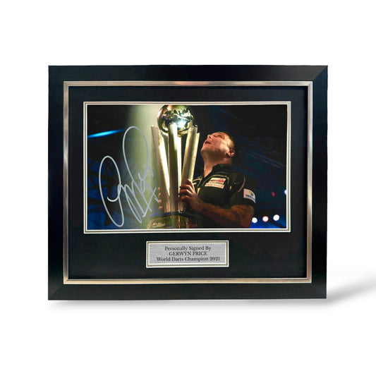 Gerwyn Price Signed World Darts Champion 2021 Photo- Deluxe Framed