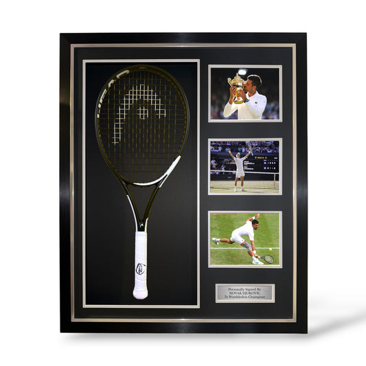 Novak Djokovic Signed Head Speed Novak S Tennis Racket/ Wimbledon Champion- Deluxe Framed