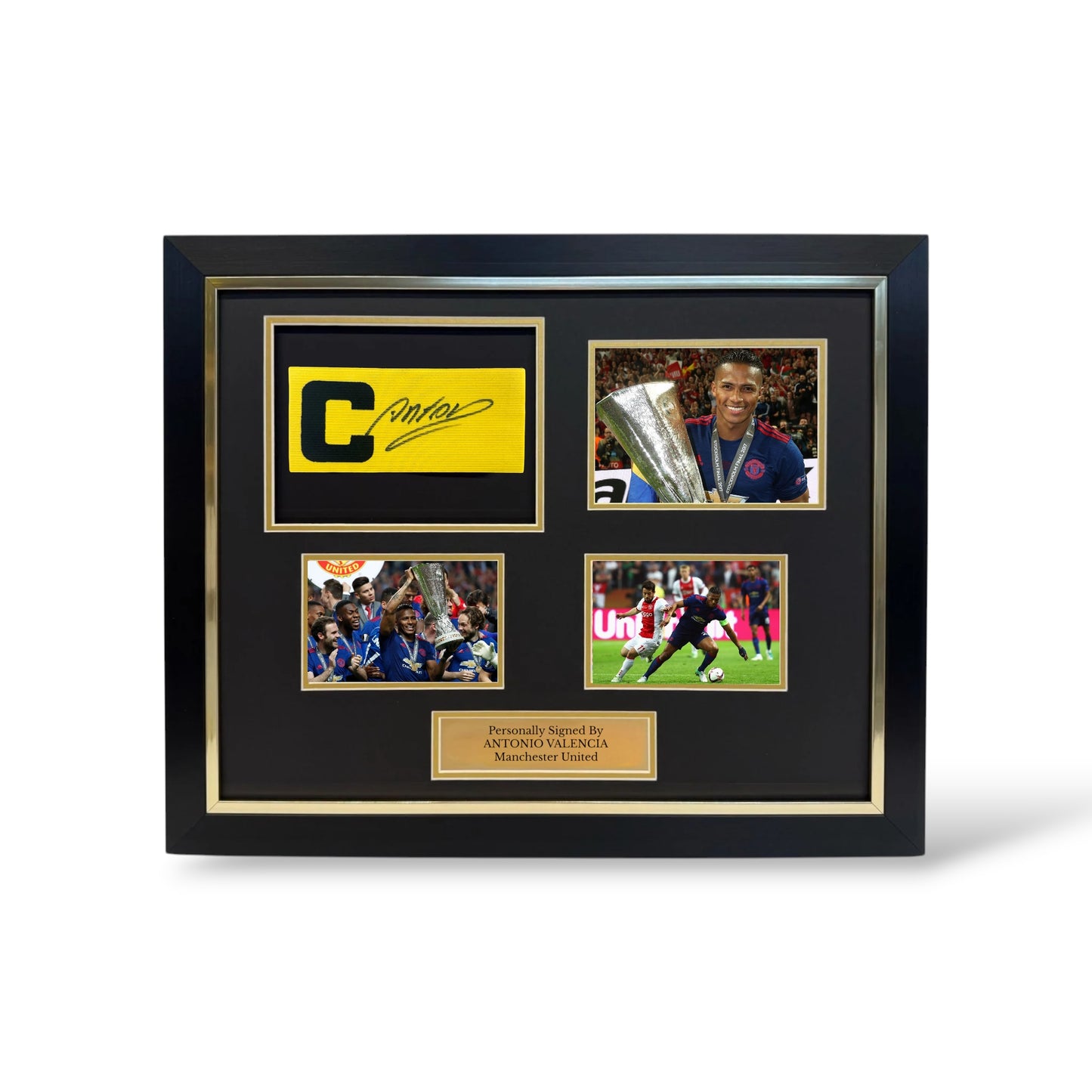 Antonio Valencia Signed Captains Armband/ Manchester United- Deluxe Framed