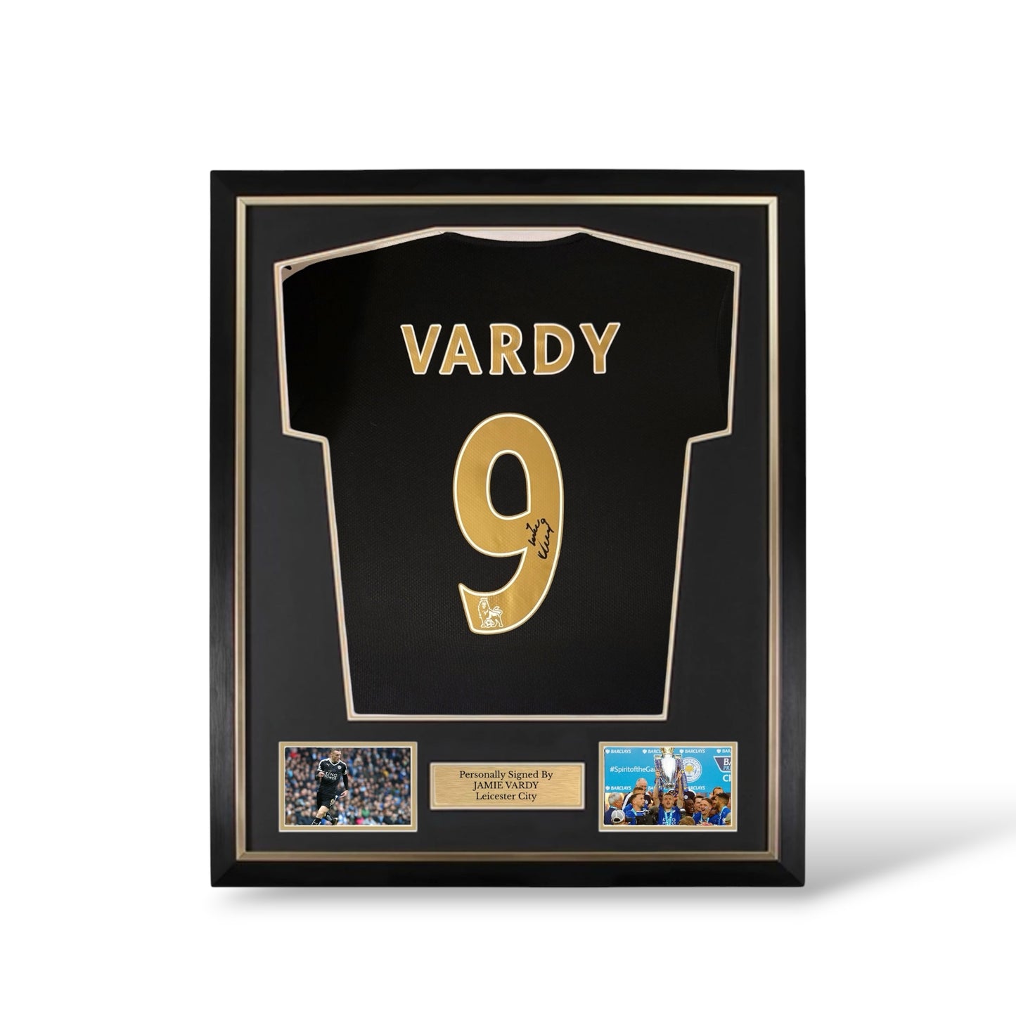Jamie Vardy Signed Leicester City 2015/16 Away Shirt- Deluxe Framed