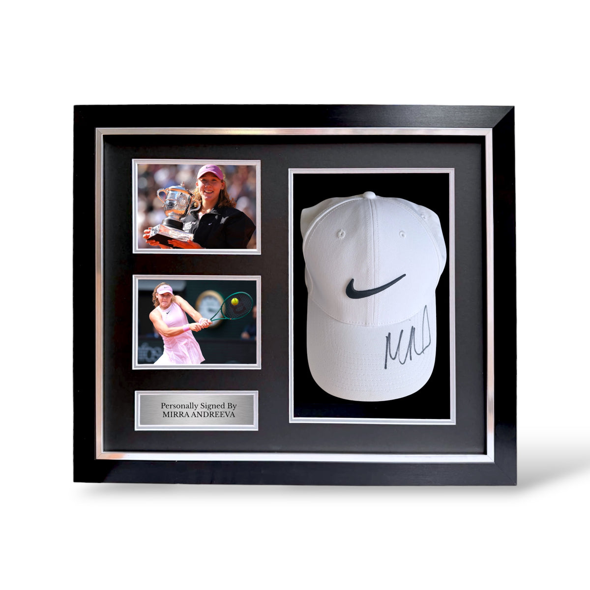 Mirra Andreeva Signed Nike Cap/ French Open Champion- Deluxe Framed