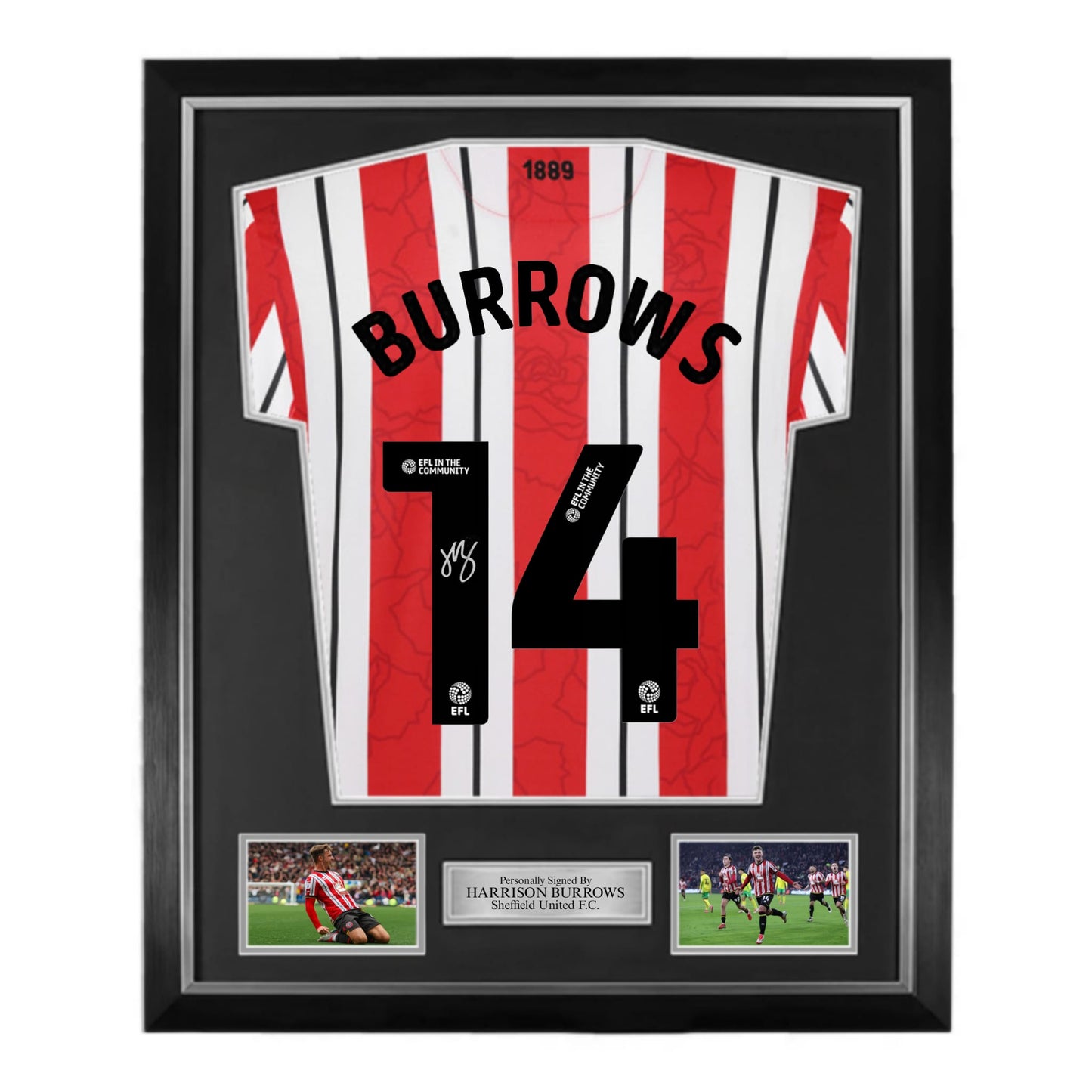 Harrison Burrows Signed Sheffield United 2024/25 Home Shirt- Deluxe Framed